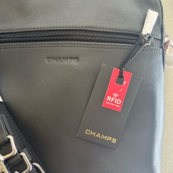 NWT Champs Onyx Leather Crossbody Bag with RFID Protection - Picture 3 of 10